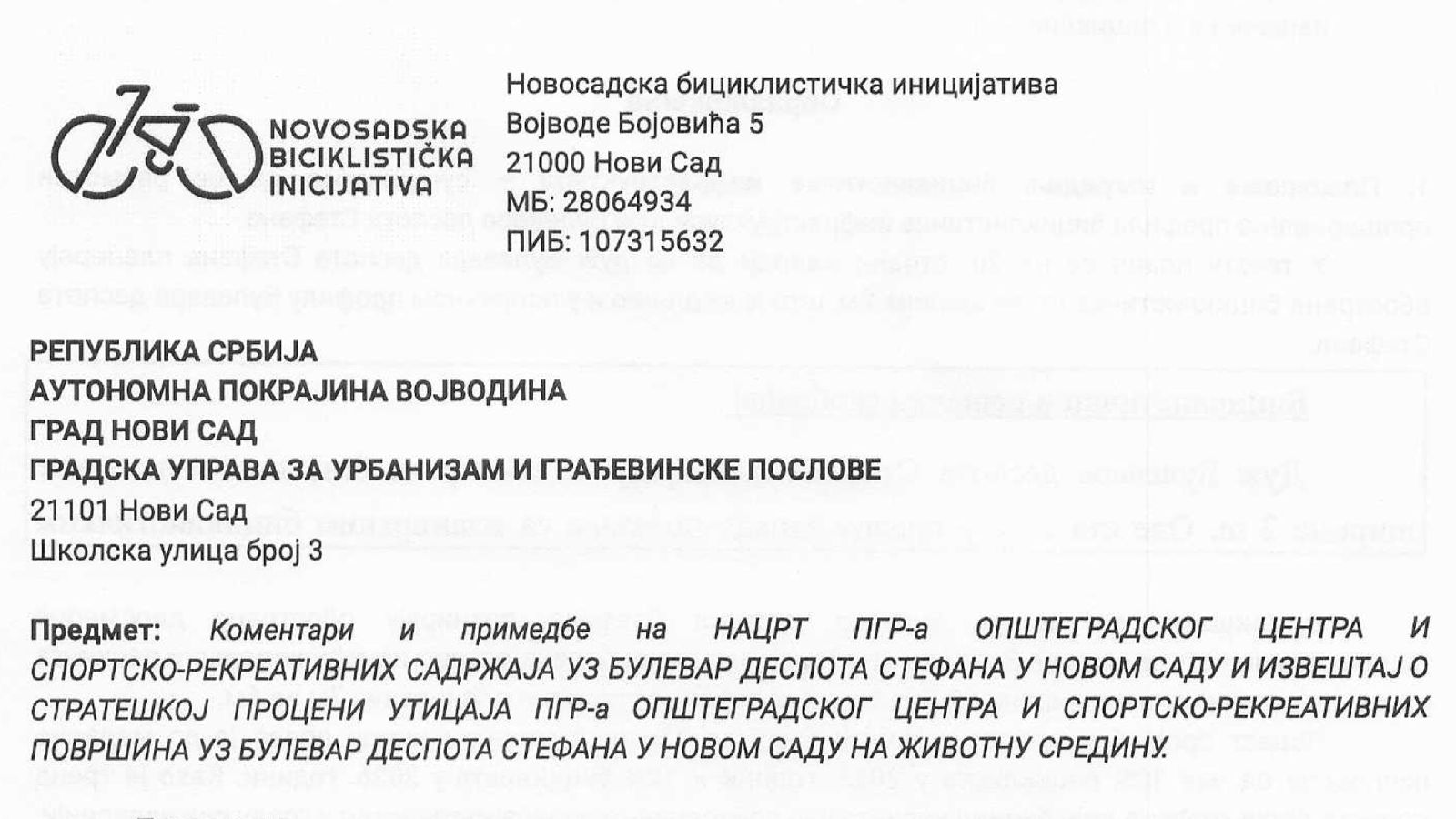 Primedbe na urb. plan Limana III i IV u Novom Sadu