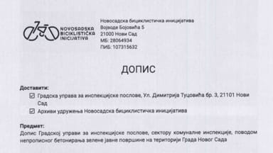 Prijava nepropisnog betoniranja zelene površine