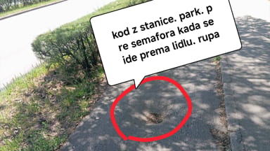 Rupa na bic. stazi na Bul. Jaše Tomića