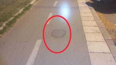 Rupa na bic. stazi na Bul. oslobođenja 55-57