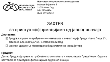 Zahtev za pristup informacijama od javnog značaja